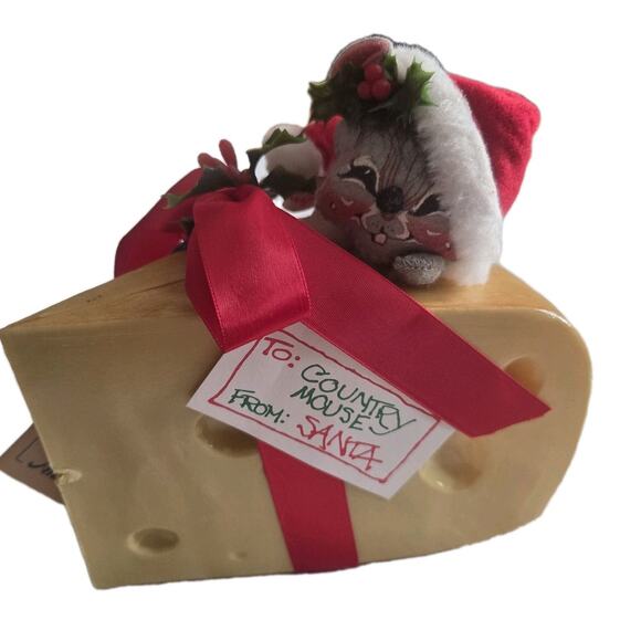 Vtg Annalee Christmas Mouse On Cheese Wedge 1993 Original Tag 7" Gift #7756 SEE - Picture 9 of 10